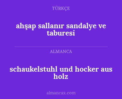 ahşap sallanır sandalye ve taburesi - schaukelstuhl und hocker aus holz
