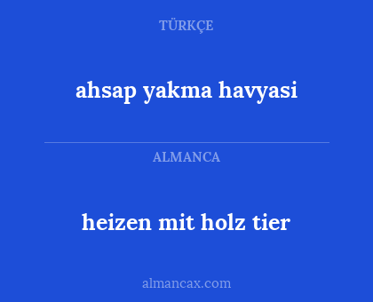 heizen mit holz tier - ahsap yakma havyasi