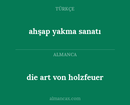die art von holzfeuer - ahşap yakma sanatı