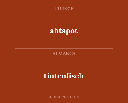 ahtapot - tintenfisch
