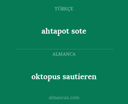 ahtapot sote - oktopus sautieren