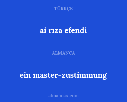 ein master-zustimmung - ai rıza efendi