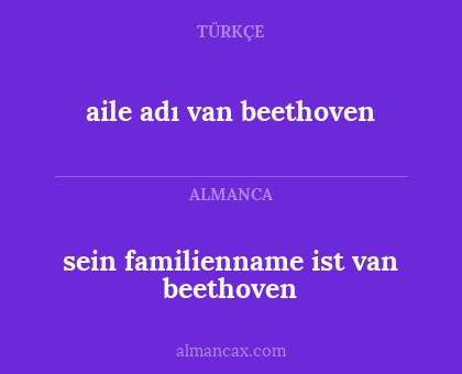 aile adı van beethoven - sein familienname ist van beethoven