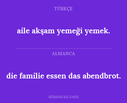 die familie essen das abendbrot. - aile akşam yemeği yemek.