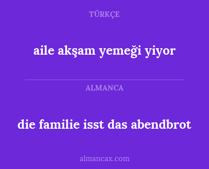 aile akşam yemeği yiyor - die familie isst das abendbrot