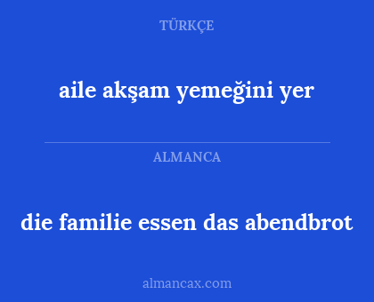 die familie essen das abendbrot - aile akşam yemeğini yer