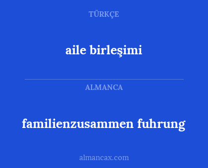 familienzusammen fuhrung - aile birleşimi
