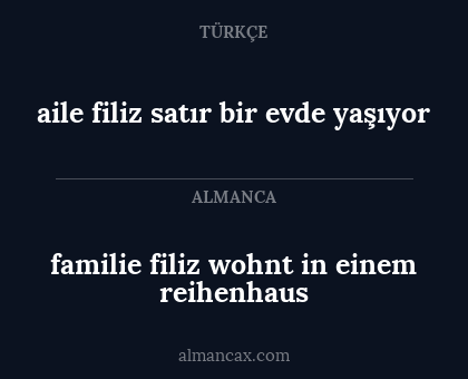familie filiz wohnt in einem reihenhaus - aile filiz satır bir evde yaşıyor