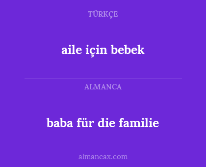 aile için bebek - baba für die familie