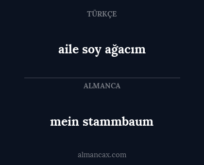 aile soy ağacım - mein stammbaum