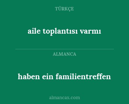 aile toplantısı varmı - haben ein familientreffen