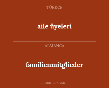 aile üyeleri - familienmitglieder