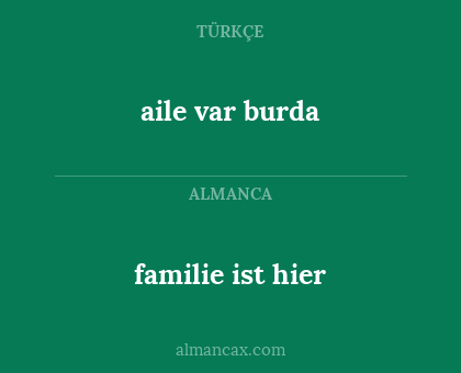 familie ist hier - aile var burda