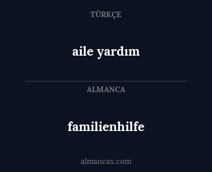 aile yardım - familienhilfe