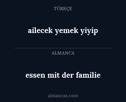 essen mit der familie - ailecek yemek yiyip