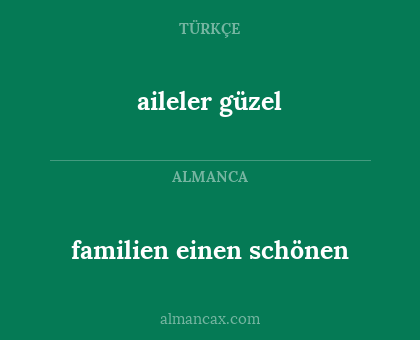 aileler güzel - familien einen schönen