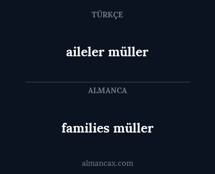 aileler müller - families müller