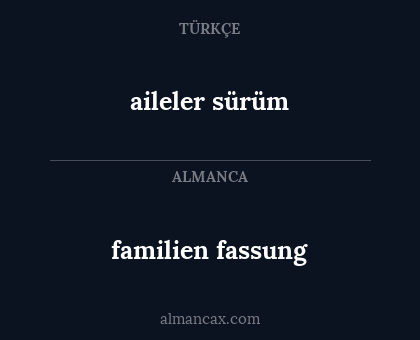 aileler sürüm - familien fassung