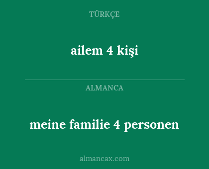 ailem 4 kişi - meine familie 4 personen