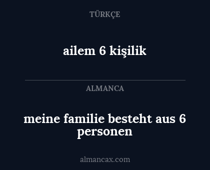 ailem 6 kişilik - meine familie besteht aus 6 personen