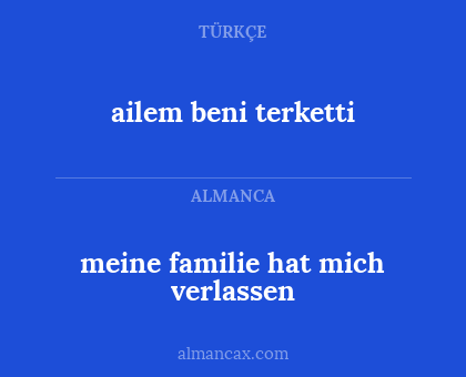 meine familie hat mich verlassen - ailem beni terketti