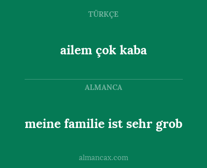 meine familie ist sehr grob - ailem çok kaba