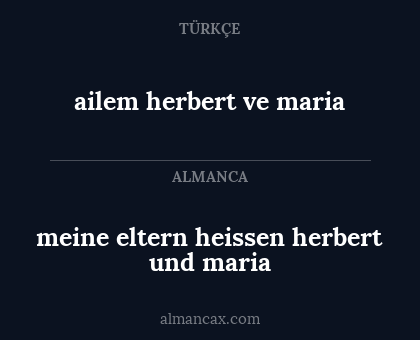 ailem herbert ve maria - meine eltern heissen herbert und maria