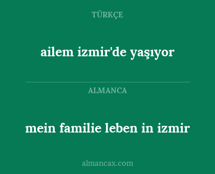 mein familie leben in izmir - ailem izmir'de yaşıyor