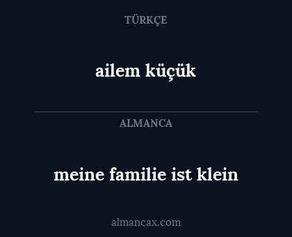 ailem küçük - meine familie ist klein