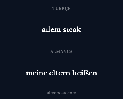 meine eltern heißen - ailem sıcak