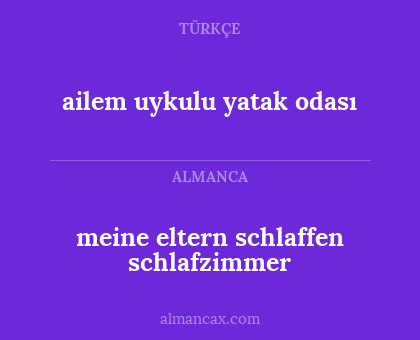 ailem uykulu yatak odası - meine eltern schlaffen schlafzimmer