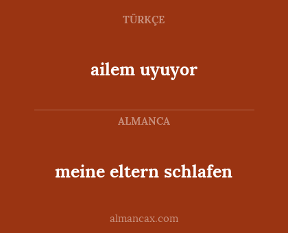 meine eltern schlafen - ailem uyuyor