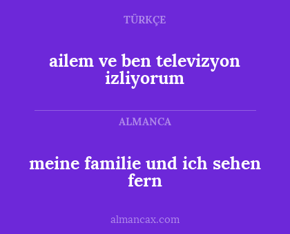 meine familie und ich sehen fern - ailem ve ben televizyon izliyorum