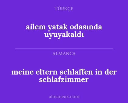 meine eltern schlaffen in der schlafzimmer - ailem yatak odasında uyuyakaldı