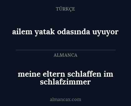 ailem yatak odasında uyuyor - meine eltern schlaffen im schlafzimmer
