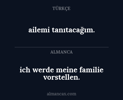ailemi tanıtacağım. - ich werde meine familie vorstellen.
