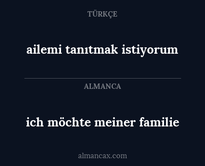 ailemi tanıtmak istiyorum - ich möchte meiner familie