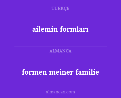 ailemin formları - formen meiner familie