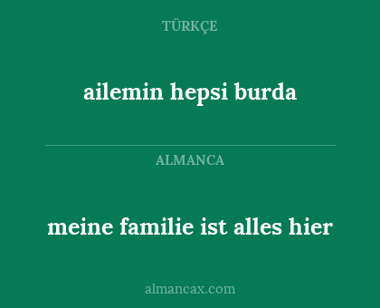 ailemin hepsi burda - meine familie ist alles hier