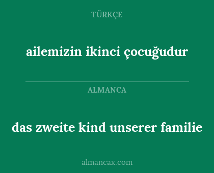 das zweite kind unserer familie - ailemizin ikinci çocuğudur