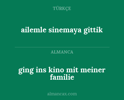 ging ins kino mit meiner familie - ailemle sinemaya gittik
