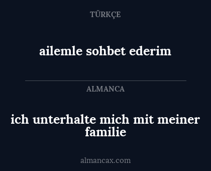 ich unterhalte mich mit meiner familie - ailemle sohbet ederim