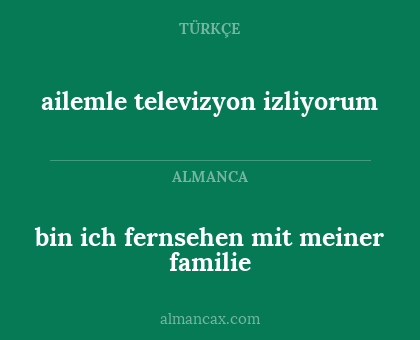 ailemle televizyon izliyorum - bin ich fernsehen mit meiner familie