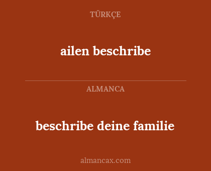 ailen beschribe - beschribe deine familie