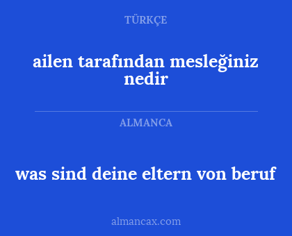 was sind deine eltern von beruf - ailen tarafından mesleğiniz nedir