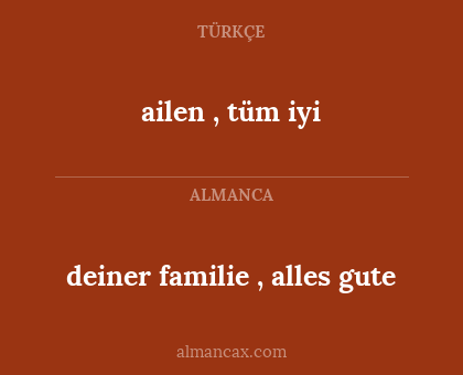 deiner familie , alles gute - ailen , tüm iyi