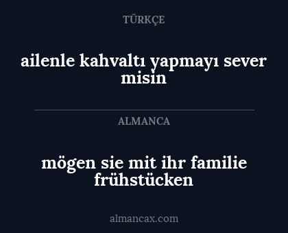 mögen sie mit ihr familie frühstücken - ailenle kahvaltı yapmayı sever misin