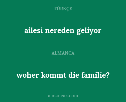 woher kommt die familie? - ailesi nereden geliyor