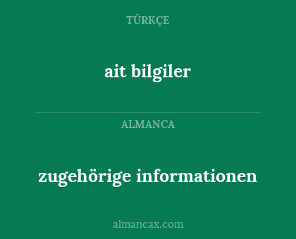 zugehörige informationen - ait bilgiler