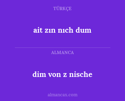 ait zın nıch dum - dim von z nische